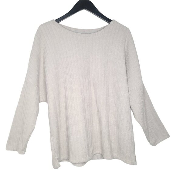 NWT Old Navy Light Gray Ribbed Towel  Sweater - Picture 1 of 5